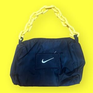 Nike Women's Black Bag with Yellow Chain